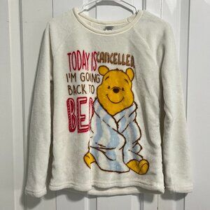 Disney Winnie the Pooh Cream Sleepwear Fuzzy Top - Women's Size S